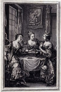 La Gageure des trois commeres - in “Tales et nouvelles en vers” by Jean La Fontaine. 1776. Illustration by P.P. Choffard