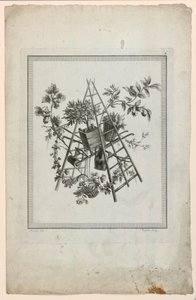Trophy with Instruments of Gardening, Plate 2 from Suite of Different Attributes, Trophies, and Groups of Flowers, Suite II