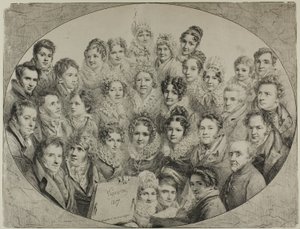 Thirty-one Portraits in an Oval