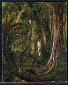 Travellers in a Cuban forest by Pierre Toussaint Frédéric Mialhe