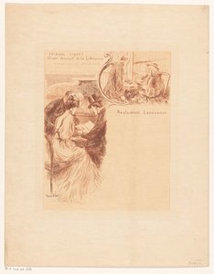 Menu for the annual dinner of the Librairie Ancienne et Moderne by Pierre Vidal