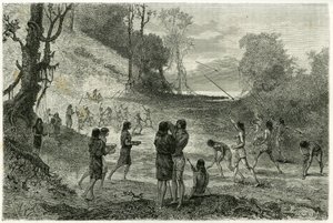 Javelin Games Between Two Tribes of Zaparros (engraving by Vignal, to illustrate the story 