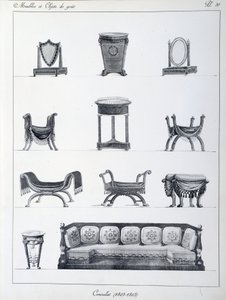 Furniture of Period Consulate (1802-1803). Plate from 