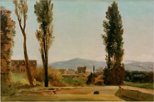 In the Farnese Gardens: The Three Poplars and the Monte by Pierre de Valenciennes