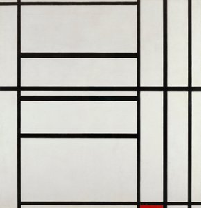Composition No 1 with gray and red 1938, by Piet Mondrian