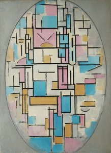 Composition in Oval with Color Planes 1 by Piet Mondrian