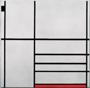 Composition in White, Black and Red
