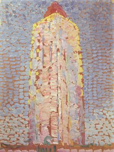 Lighthouse at Westkapelle in Orange by Piet Mondrian