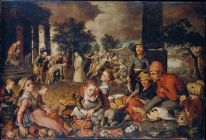 Market Scene with Christ and the Adulteress by Pieter Aertsen