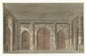 Design for a Stage Set of a Prison Antechamber (?) by Pieter Barbiers (I)