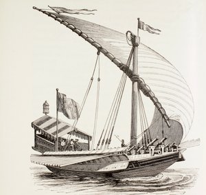 Pontifical Galley with Sails, Oars and Heavy Artillery, c.1808 by Pieter Bruegel the Elder