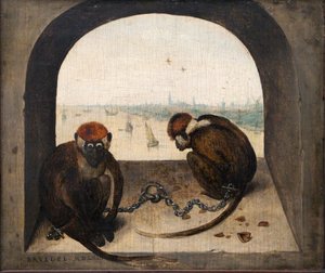 Two Chained Monkeys by Pieter Brueghel the Elder