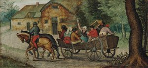 Peasants in an Open Wagon by Pieter Brueghel the Younger