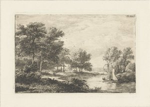 River Landscape with Sailboat (Water Landscapes series)