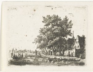 Towboat by a Monastery by Pieter Casper Christ