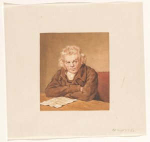 Portrait of Lourens van Schaick, Seated Reading at a Table by Pieter Christoffel Wonder