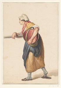 Standing Woman with a Bucket Under Her Arm by Pieter Christoffel Wonder