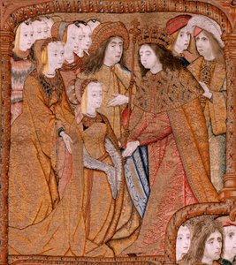 Triumphs of the Mother or Paños de Oro. Anunciation. Second tapestry in the series. Ca 1500-1502