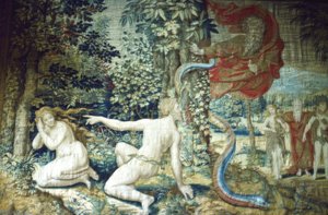 Adam and Eve after the Fall (Brussels Tapestry) by Pieter Coecke van Aelst