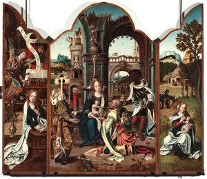 Triptych of the Adoration of the Magi (detail) by Pieter Coecke van Aelst