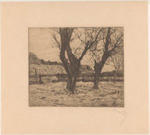 Willows in a Meadow by Pieter Dupont (signed by artist)