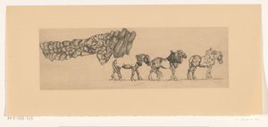 Three Draft Horses and the Load of a Hay Wagon by Pieter Dupont
