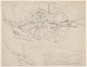 Study of Plow and a Man with Plow and Double Span Horses