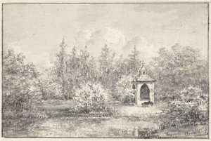 View in the Park of Leiduin, with Cottage Among Trees by Pieter Ernst Hendrik Praetorius