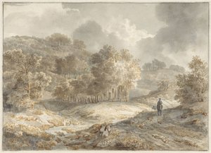 Hilly Landscape by Pieter Francis Peters jr.
