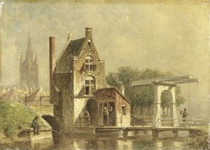 The Cow Gate in Delft by Pieter Gerard Vertin