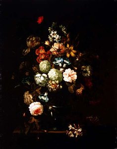 Still Life with Flowers in a Glass Vase by Pieter Hardime