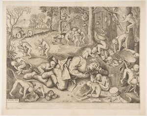 The Merchant Robbed by Monkeys by Pieter Heyden van der