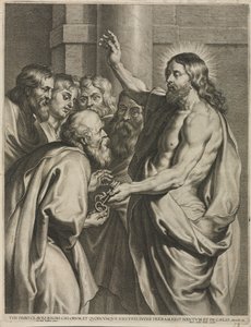 Christ Giving the Keys to Peter by Pieter I de Jode