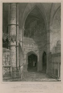 View of the south screen of the Henry the Fifth Chapel, Westminster Abbey by Pieter Jansz. Quast