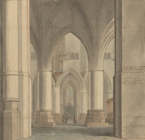The Choir and North Ambulatory of the Church of Saint Bavo, Haarlem by Pieter Jansz. Saenredam