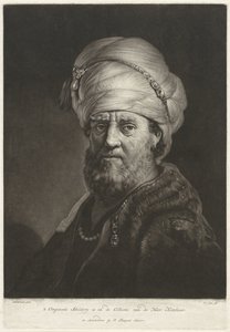 Portrait bust of a man with a turban by Pieter Louw