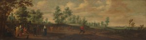 Landscape with a Couple Dancing Outside a Country Mansion