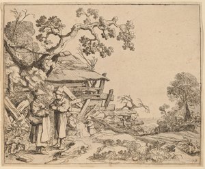 Woman Conversing with a Peasant by Pieter Molijn