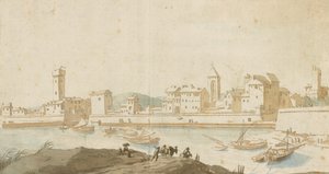 View of Civitavecchia with the Harbor Wall