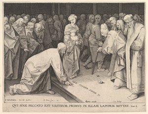 Christ and the Woman Taken in Adultery by Pieter Perret
