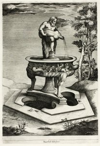 Fountain with Silenus in the Garden of the Cesi Palace near Rome by Pieter Perret