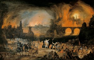 The Burning of the City of Troy by Pieter Schoubroeck