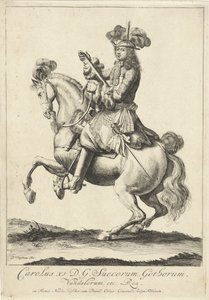 Equestrian Portrait of King Charles XI of Sweden by Pieter Stevens (vermeld in 1689)