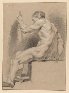 Seated Male Nude, Seen from the Side (3rd Prize 1770) by Pieter Wagenaar (II)