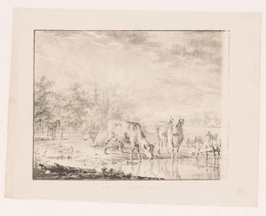 Cows by the Water by Pieter de Goeje (attributed to)