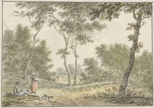 Forest Landscape with Some Figures by Pieter de Goeje