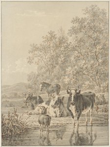Landscape with Cattle by the Water by Pieter de Goeje