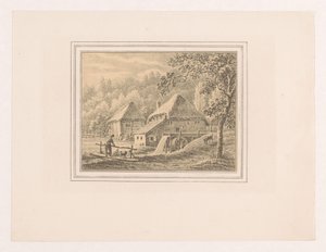 Landscape with Watermill and Barn