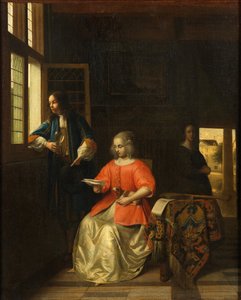 Interior with a Young Lady Reading a Letter by Pieter de Hooch
