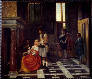 The Card Players. Painting by Peter Hoogh by Pieter de Hooch